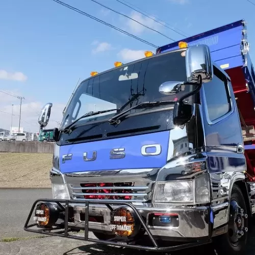 【動画有】三菱キャンター 2ｔダンプ カスタムトラック　ペイントラメ塗装のサムネイル